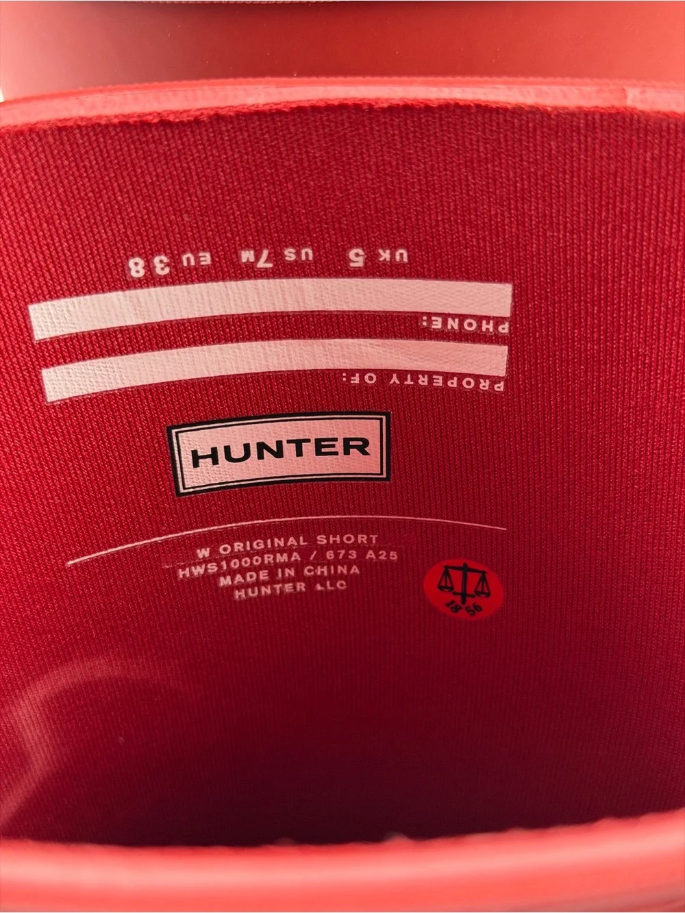 Hunter Women's Original Short Rain Boots in Military Red, Size 7